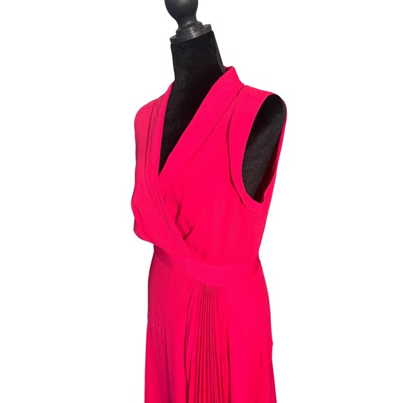 Reiss Claire Pink Pleated Midi Dress NWT Size 6 MSRP $380 - Picture 4 of 8